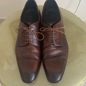 Merchanti Fiortini for Saks Classic Brown Leather Men's Cap Toe Oxfords Shoes